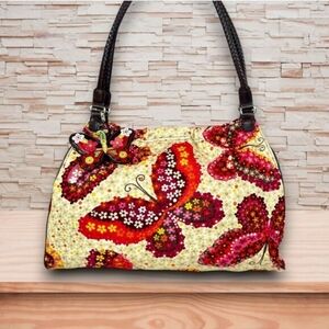 Brighton Red and Yellow Butterfly Shoulder Bag